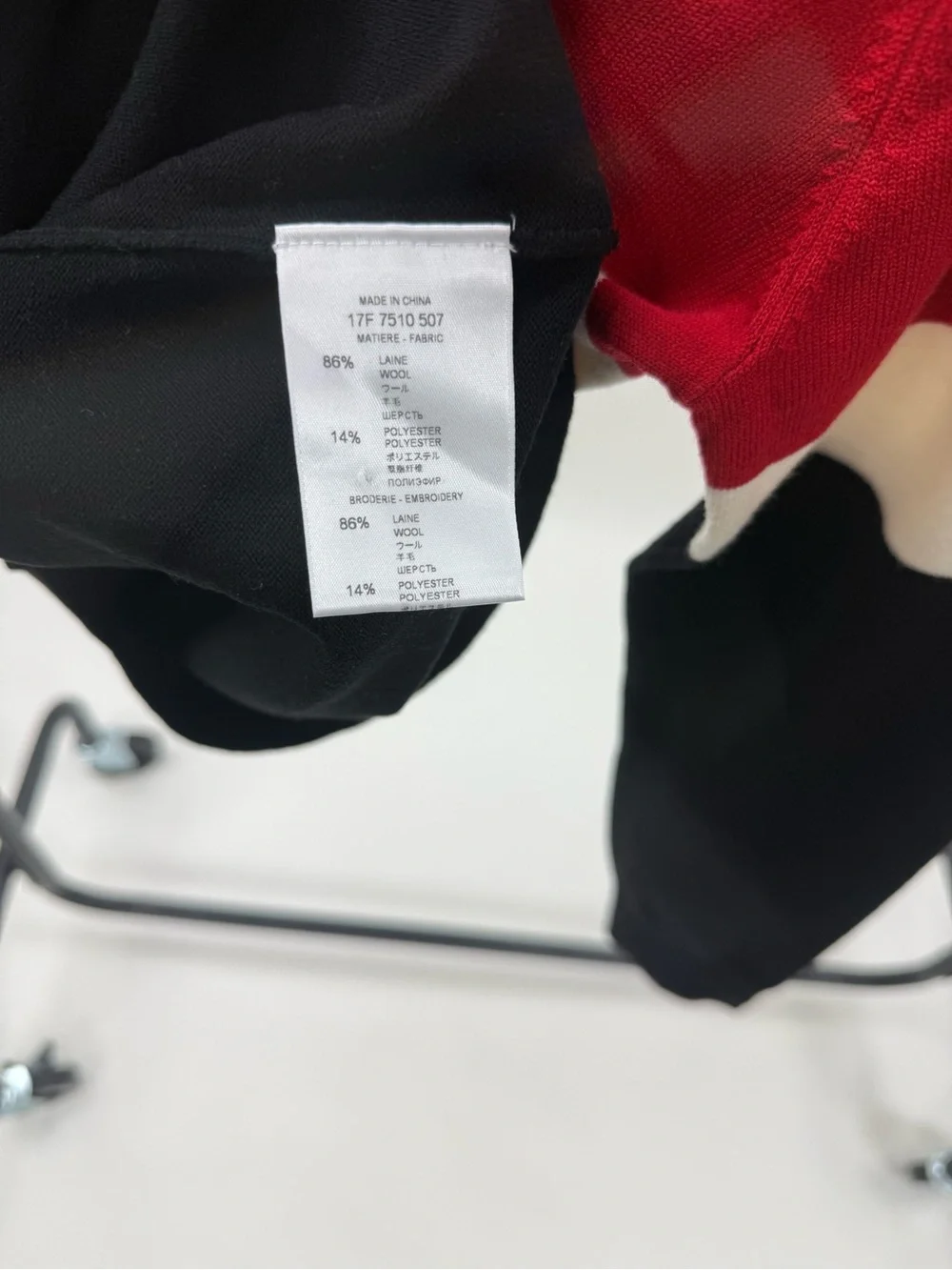 Givenchy Red, Black and Cream Colorblock Crewneck Sweater